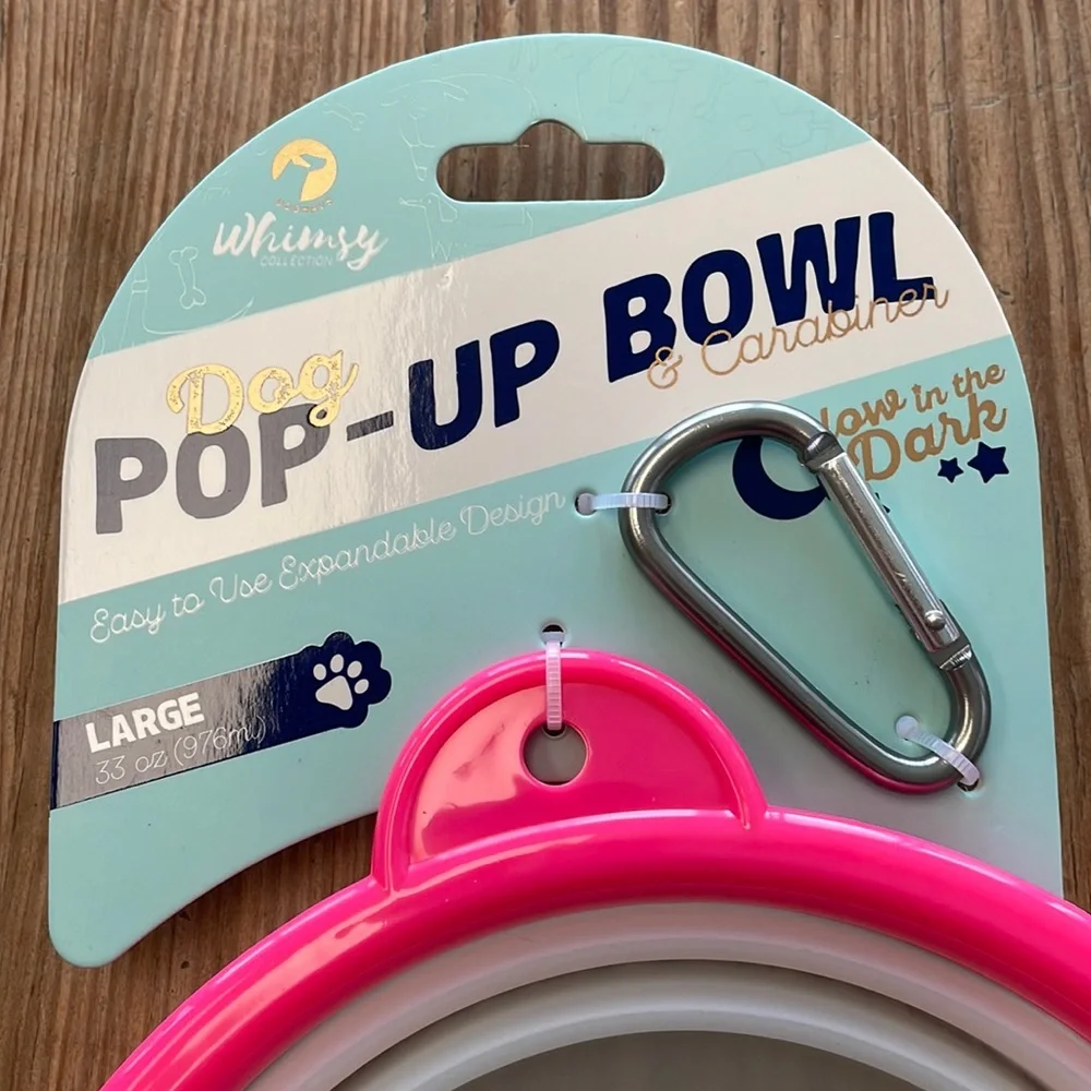 Collapsible Travel Bowl 33 Oz Glow in the Dark NWT